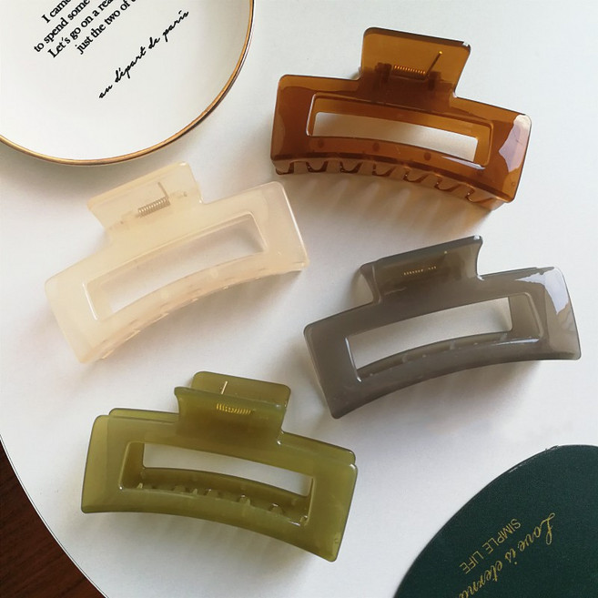 모스리나 롤리 사각 4종세트 올림머리 반머리 아크릴 집게핀