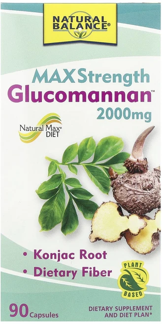 새해 첫좋은선물 Natural Balance Glucomannan™ 맥시멈 스트렝스 캡슐 90정(캡슐 1정당 666mg) 제대로 할인합니다, Natural Balance 글루코만난 ..., 1개, 90정 - 쿠팡