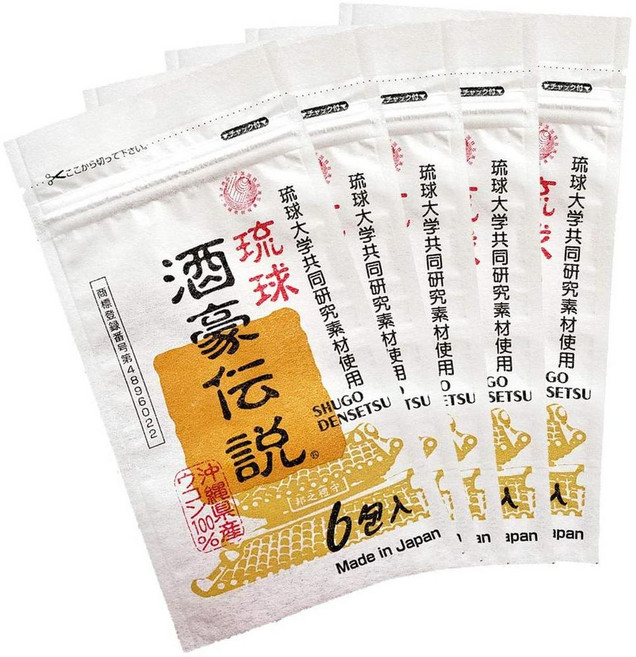 Shugo Densetsu 일본직구 류큐 사케 고우 덴세츠 30팩(6팩5개) 봄 강황(미야코지마산) 신가을 강황(오키나와 천황의 돈) 사용, 사이즈