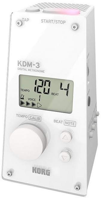 KORG 메트로놈 KDM-3 WH 화이트 개인 연습 파트 연습 앙상블 연습에 최적 대음량 120시간 연속 가동 경량 콤팩트 운반, 상세페이지 참조, 1개