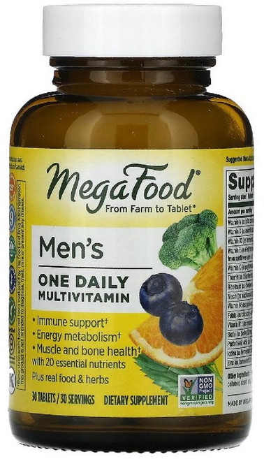 메가푸드 109420 남성용 종합비타민 원 데일리 30정, 1개