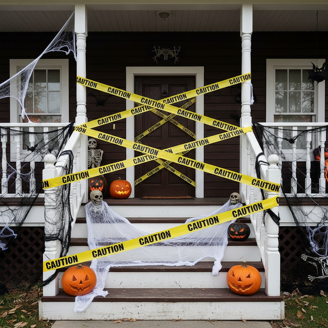 보리도리 할로윈소품 접근금지 경고 테이프, 1세트, 1.노랑(CAUTION)2개