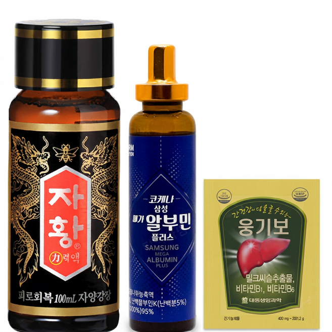중장년 피로회복 활력충전 자황력액+삼성 메가알부민 플러스+웅기보 간건강 피로회복세트, 5개, 1회분