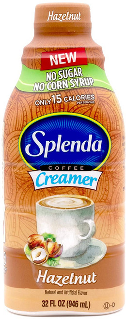 SPLENDA Sugar Free Low Calorie Hazelnut Coffee Creamer. Single 32 fl oz Bottle SPLENDA 무설탕 저칼로리 헤이, 1개, 946ml