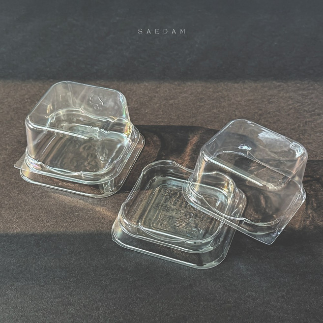 새담 SH-B1 사각케이스 투명 / 화과자 모찌 쫀득쿠키 곶감말이 포장용기, 50개