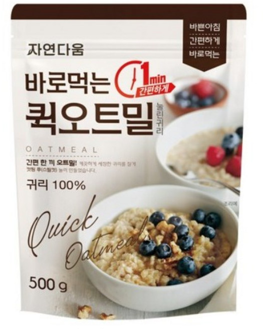 자연다움 바로먹는 퀵 오트밀, 500g, 1개