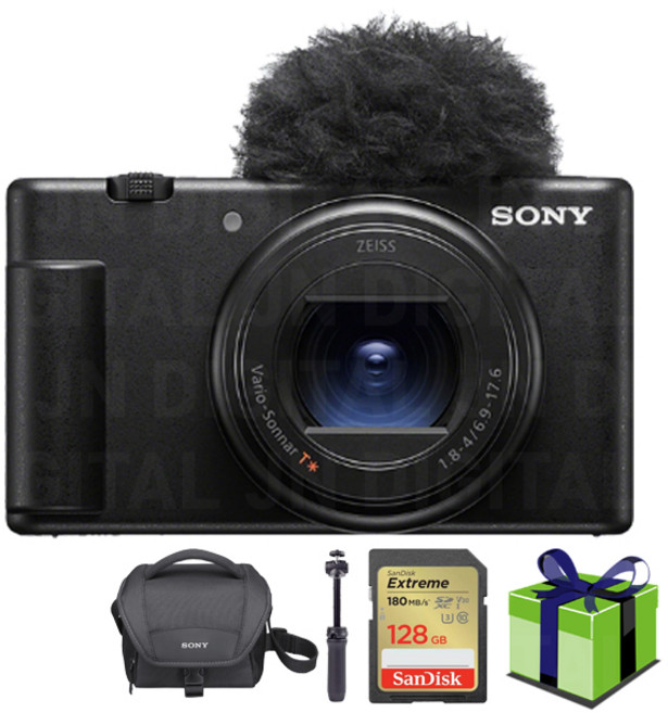 소니 ZV-1M2 셀카봉 128G U11가방 여행필수패키지 브이로그 올인원 카메라, 블랙