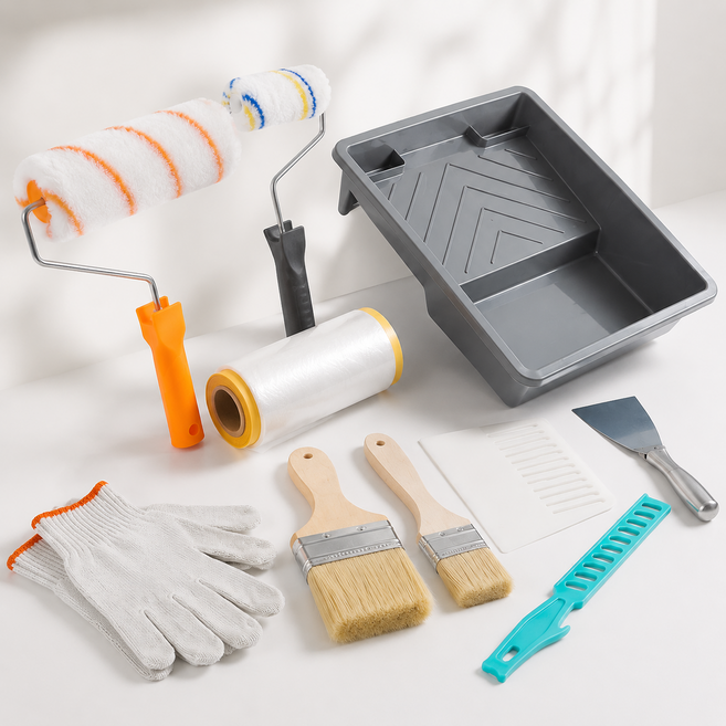 다기능 DIY 페인팅 도구 풀세트 벽면 올인원 셀프 도장 다이 페인트 키트, 1세트