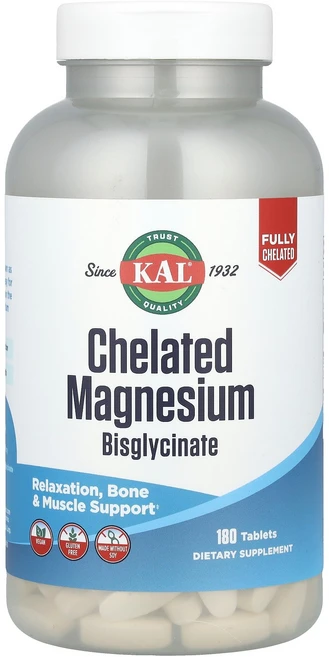 칼 KAL 킬레이트화 마그네슘 비스글리시네이트 180정1정당 105mg122913원산지:기타, 1개 - 쿠팡