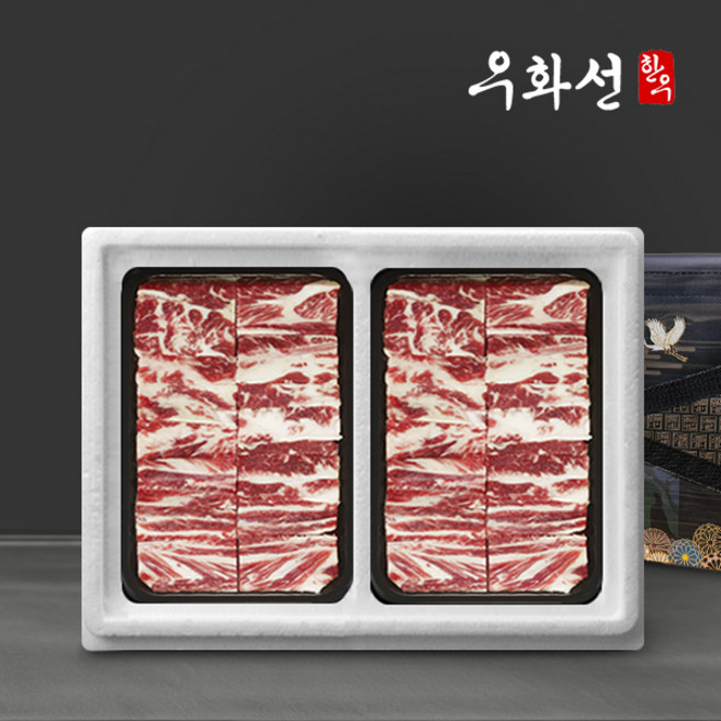 [우화선한우]암소 숙성한우 1등급 프리미엄 한우찜갈비세트 1.6kg(800gx2팩)냉동, 1개, 800g