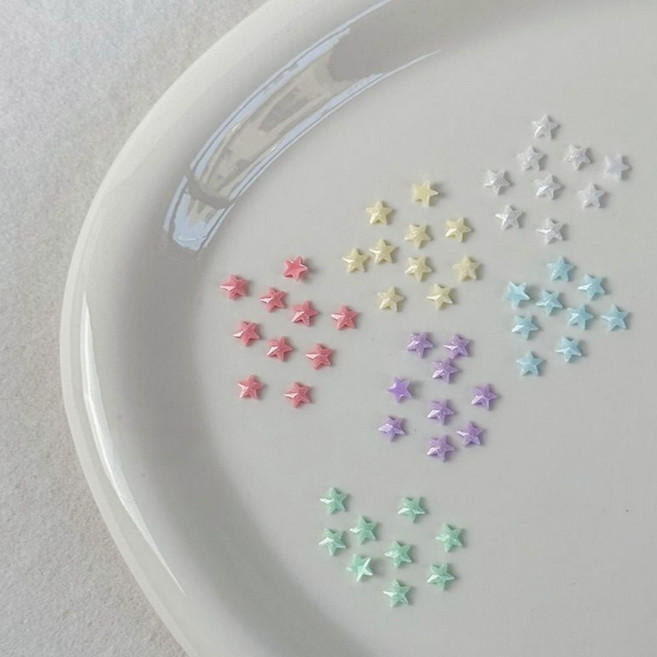 모소가 네일 아트 파스텔 미니 별 파츠, 1개, 6컬러120개