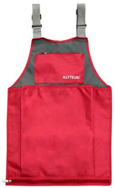다담아 수확용 앞치마 레드 .방수용 작업용 공장 공방 예쁜 목공 고사리 여자 남자., 없음, 1개