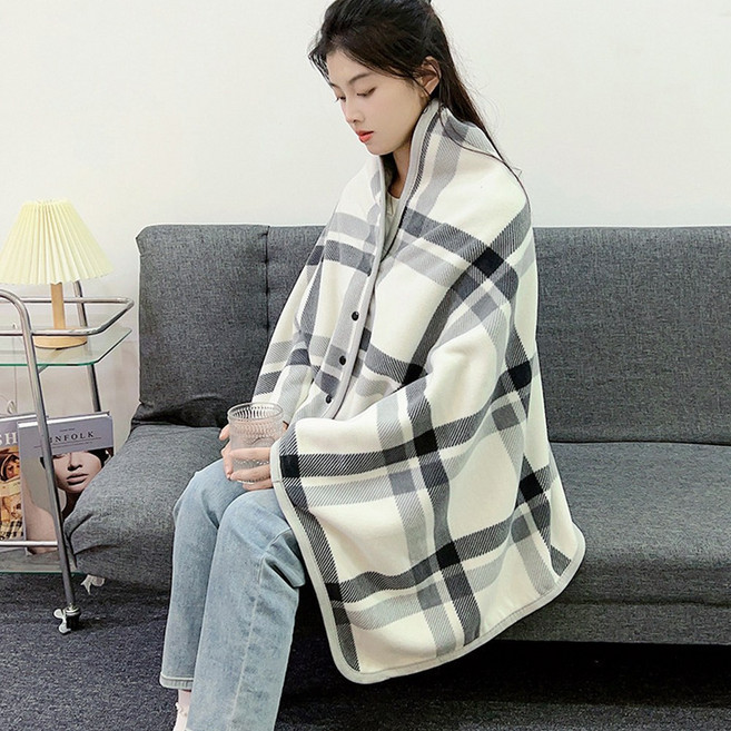 플리스 극세사 무릎담요 / 똑딱이 망토담요 어깨담요 블랭킷 차량 사무실 휴대용 캠핑