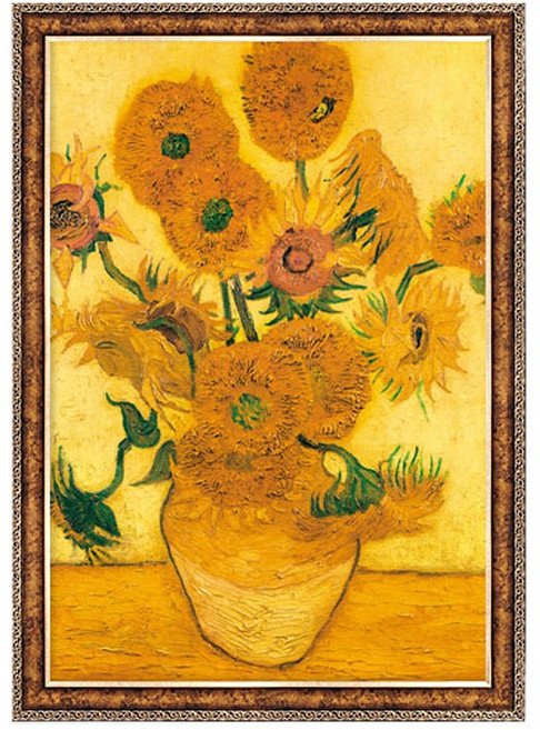 1000피스 직소퍼즐 고흐의 14송이 해바라기꽃 명화 (액자옵션선택) HP1022, 1개, 퍼즐+엔틱골드 직소퍼즐액자포함, 1000조각