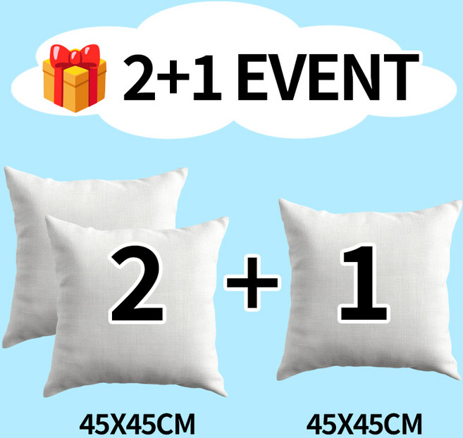 [2+1] 순잠 소파 쿠션 지퍼형 구름 쿠션솜 35*35 l 40*40 l 45*45 l 50*50 l 55*55 l 60*60, 3개, White