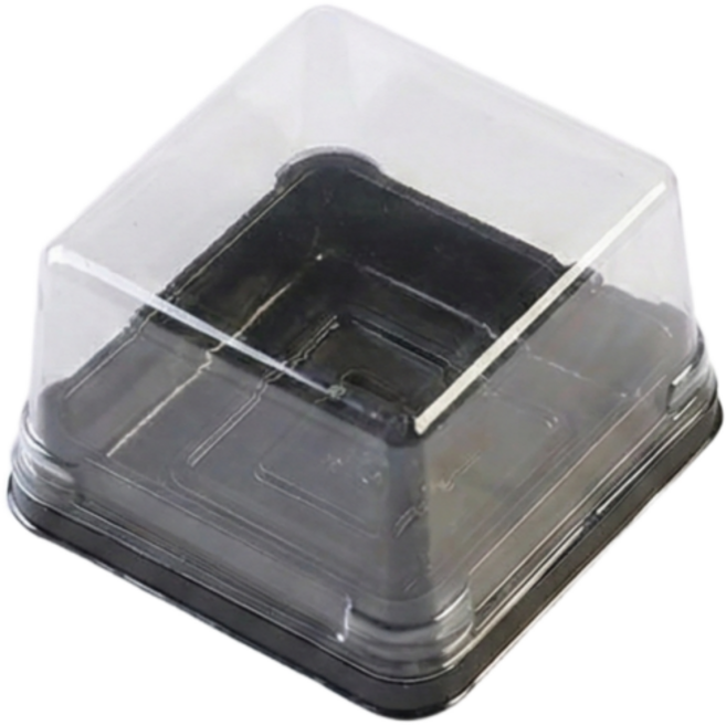 두쫀쿠 용기 사각 투명 화과자 1구 용기 100개 두바이 쫀득 쿠키 케이스, 100세트, 블랙