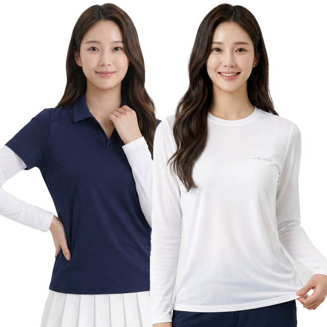 아소트 프리미엄 스포츠 골프 이너웨어 자외선차단 UV 쿨링 여성 라운드 티셔츠