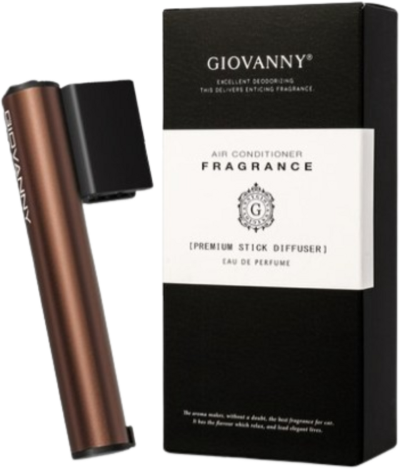 GIOVANNY 파워스틱 차량용 방향제 케이스 2p + 리필 5g 4p, 1SCENT / 시즐 브라운(아베피치), 1세트