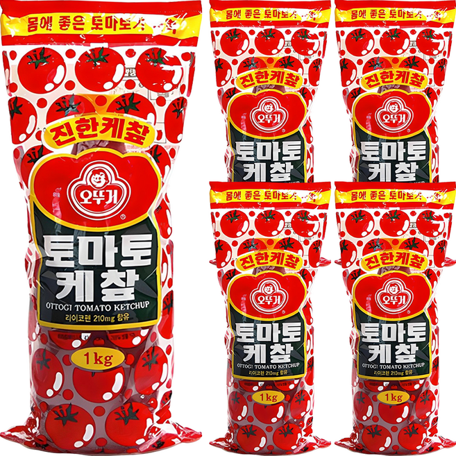 오뚜기 토마토 케찹, 5개, 1kg