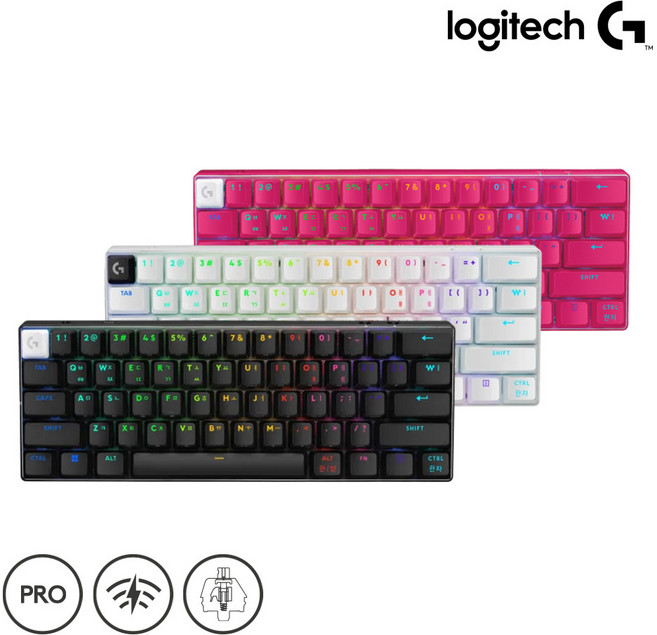 로지텍 PRO X 60 LIGHTSPEED 게이밍 키보드, WHITE-택타일, PRO X TKL LIGHTSPEED, 갈축