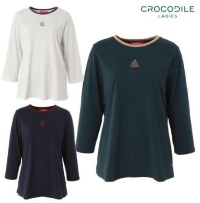 [크로커다일레이디 NC13] 크로커다일레이디 가을 상품 할인중~~ 간절기 7부 소매 라운드 티셔츠 CLDFTS904