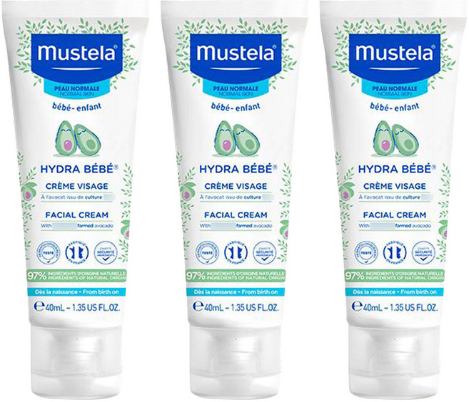 무스텔라 이드라 키즈 페이셜 크림, 3개, 40ml