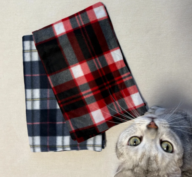 트윈무역 폴라폴리스 무릎담요 100cmX80cm, 체크네이비