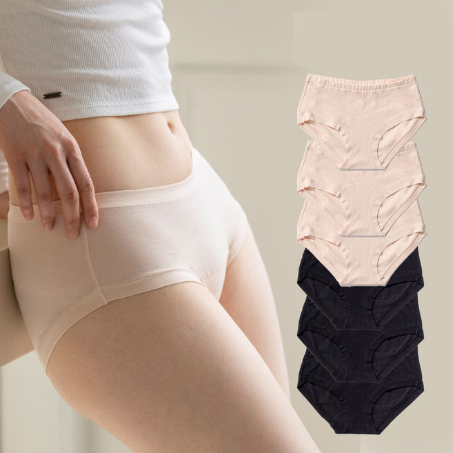 [SET]싸이클린 노라인팬티 6매세트 오가닉스킨 60수 순면 여성팬티 무형광