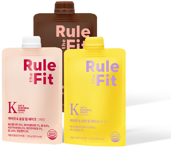 룰더핏 케이컷 슬림 밀 쉐이크 3가지맛 7포 식사대용 체중조절, 1개, 350g