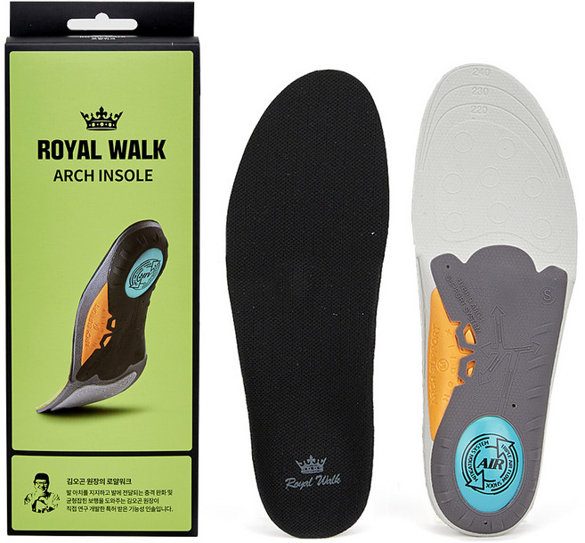 김오곤원장 로얄워크 만보깔창 운동화용/구두용_족저근막 깔창_아치깔창 기능성 인솔 평발깔창, 구두용(캐쥬얼), 1개