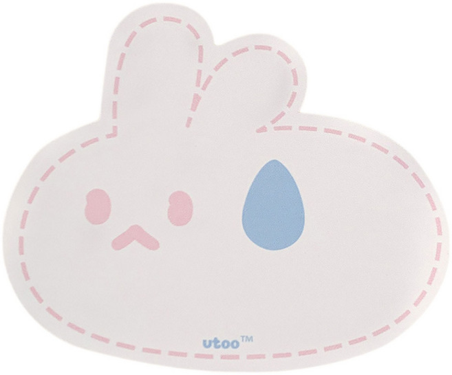 머니풀 귀여운 캐릭터 논슬립 마우스패드, 땀 흘리는 토끼, 4개