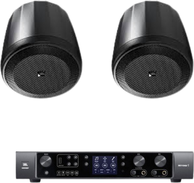 JBL Control 64PT 팬던트 20평 매장용 스피커 인티앰프세트 음향패키지, 화이트