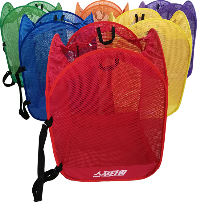 스포타임 폴더백 세트 (6색 1세트) 접이식 팝업 볼망 공보관망 축구공망 볼정리, 1세트