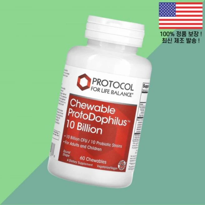 삶의 프로토콜 츄어블 프로바이오도필러스 100억 마리 60정 Protocol for Life Balance - 쿠팡