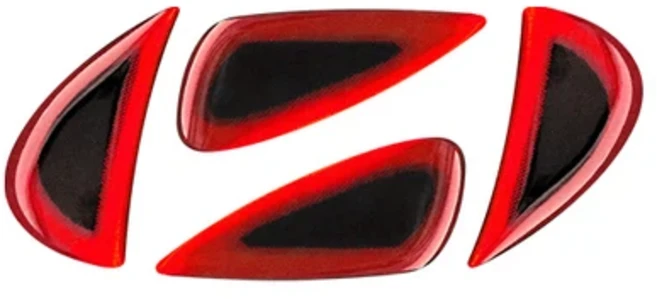 자동차 핸들 전면 엠블럼 배지 로고 스티커 현대 호환 엘란트라 아반떼 I30 투싼 악센트 IX35 I20 소나타, 01 빨간, 1개