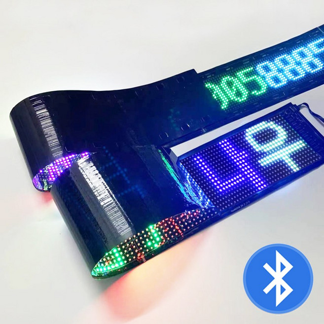 블루투스 미니 LED 전광판 플렉시블 옥외 간판 디스플레이 응원용품 피켓, 표지판 E형 59x12cm, 1개