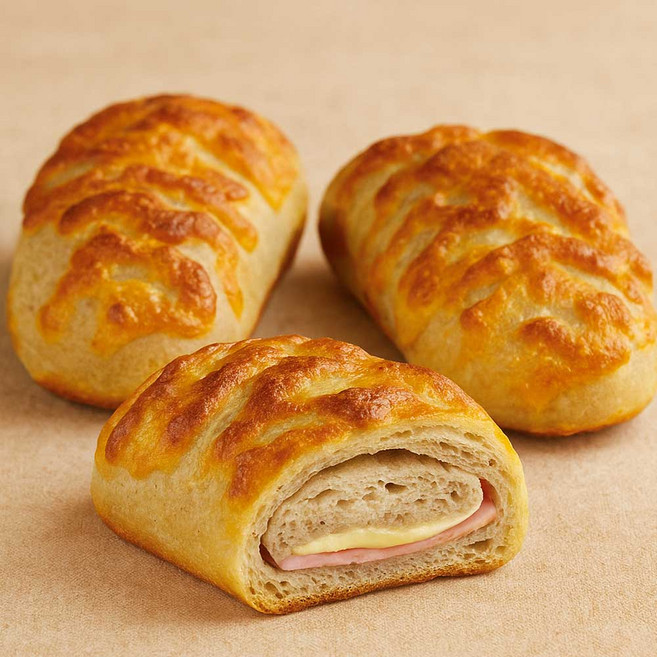 저당 고단백 햄치즈롤 3개입 아몬드가루빵 식단빵 저탄수 고단백 키토 간식, 65g, 3개