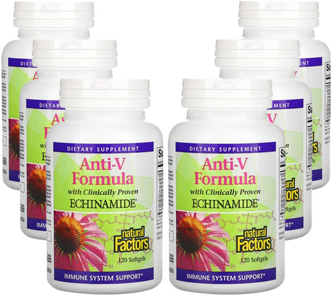 네츄럴팩터스 안티-V 포뮬러 임상적으로 입증된 에키나마이드 함유 120소프트젤, 6개, 120정
