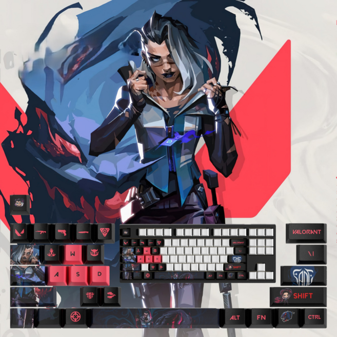 잼토이 발로란트 키캡 29피스 키보드 게이밍 굿즈 커스텀 PBT, 29키, 페이드