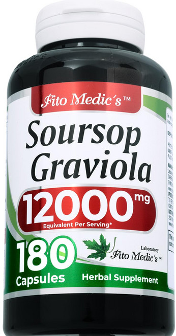 FITO MEDIC'S 농축 그라비올라 소르솝 가시여지 12000mg Graviola Soursop, 180정, 2개