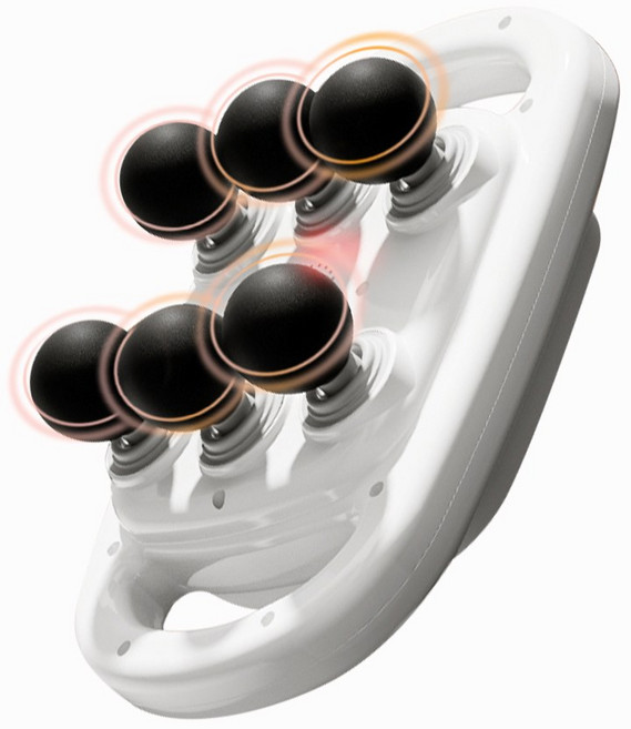 고주파 전문 근육 이완 근막 건 등 허리 다리 몸 6 헤드 마사지기, WHITE