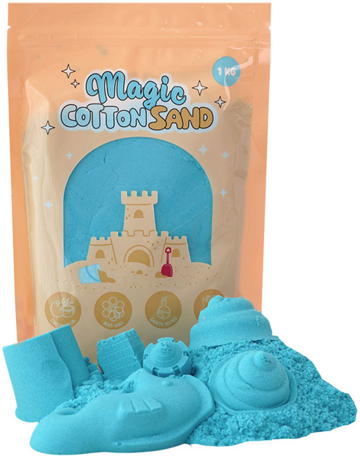 따블리에 매직 코튼 샌드 모래놀이, 1개, 1kg, 블루