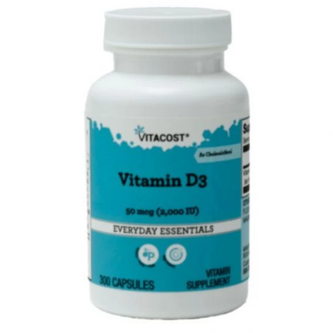 Vitacost 비타코스트 비타민D3 콜레칼시페롤 50mcg 2000IU 300 캡슐 비타민D 영양제, Vitacost 비타코스트 비타민D3 콜레칼시페롤 50, 1개 - 쿠팡