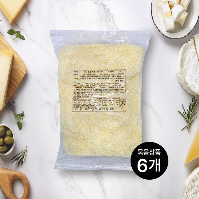 디오 MF100 엔젤헤어 눈꽃치즈 모짜렐라 자연100 2kg 냉동 X 6봉