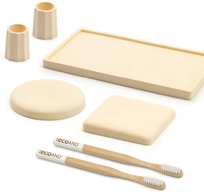 에코앤드 규조토 대나무칫솔 7종 선물세트, 베이지