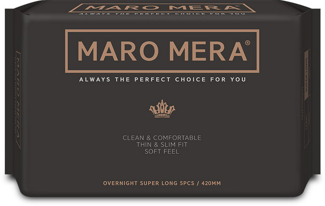 마로메라 생리대 날개형 오버나이트 슈퍼롱 순면생리대, 오버나이트 이상, 5개입, 1개