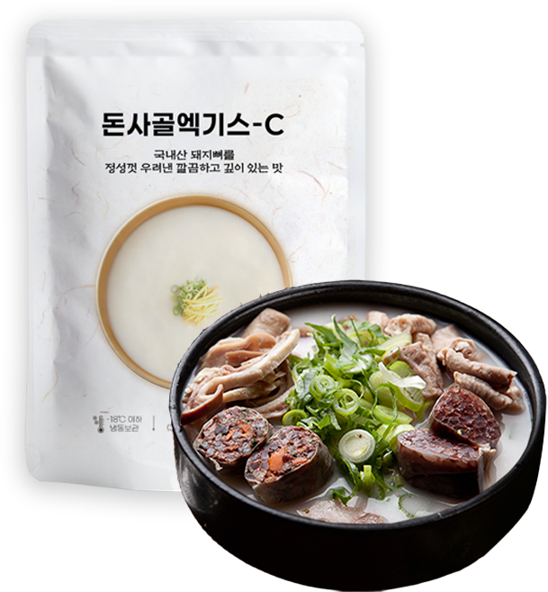 국내산 돈사골엑기스C 1kg 엠에스푸드 고농축 엑기스 돈골 육수 순대국(염1%) 50brix, 1개