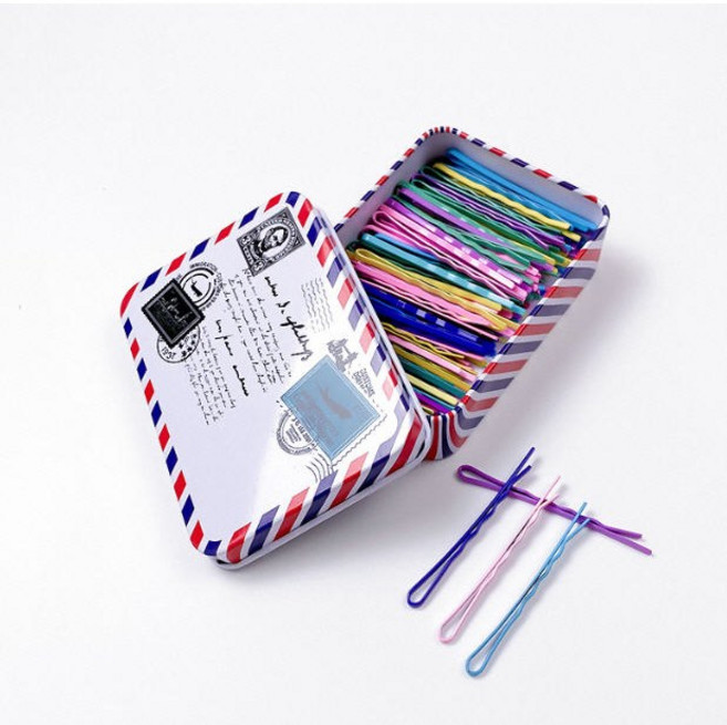 데일리 웨이브 컬러실핀 50개입+보관케이스세트 실핀 머리핀