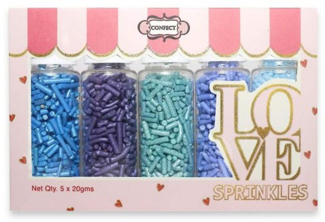 Confect 스프링클 데코 장식 콘펙트 파티 지미스 매쉬업 믹스샴페인 골드 노란색 흰색 검은색 베이킹용 식용 케이크 컵케이크 및 디저트 토핑 비건 글루텐 프리 견과류 대두 유, Con-909