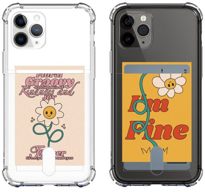 갤럭시S25 시리즈 스마일 데이지 투명 카드 케이스